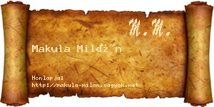 Makula Milán névjegykártya