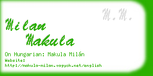 milan makula business card